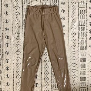 Boohoo High Waist Stretch Vinly Leggings